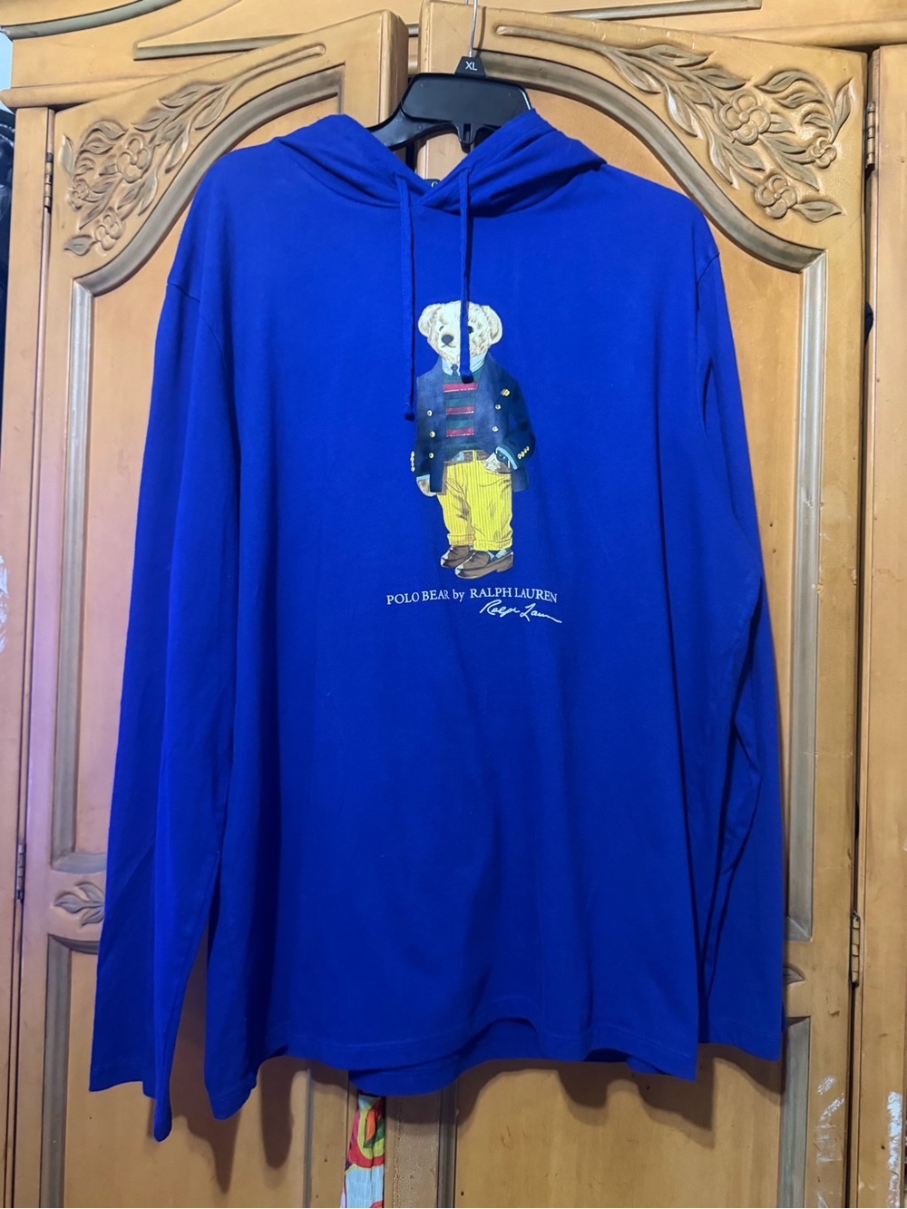Ralph Lauren Royal Blue Polo Bear Hoodie Shirt